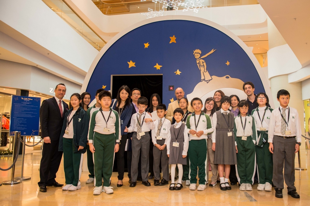 HANDOUT - Arnaud Nazare-Aga artist of the The Little Prince Exhibition of and Olivier d'Agay great-nephew of the Antoine de Saint-Exupery attends the Ebenezer School Student Tour at The Little Prince Exhibitions at the Pacific Place shopping mall on 2nd of December 2015 in Hong Kong, China. (PHOTOPRESS/ Photo by Aitor Alcalde / studioEAST)