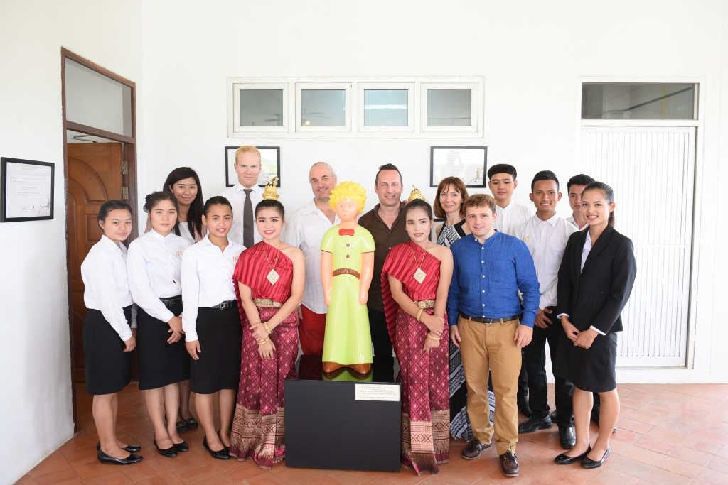 HANDOUT  Mae Sot/Thailand, 27 June, 2016: The unveiling of The Little Prince sculpture donated by French artist Arnaud Nazare-Aga to the Hospitality & Catering Training Centre (HCTC) in Mae Sot in north-west Thailand. (PHOTOPRESS/IWC)