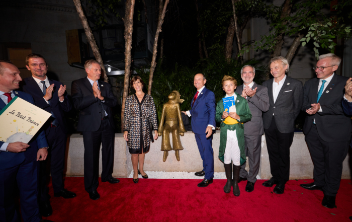 Unveiling of the Little Prince sculpture in New York